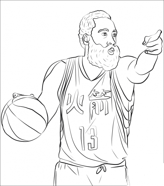 James Harden coloring page image