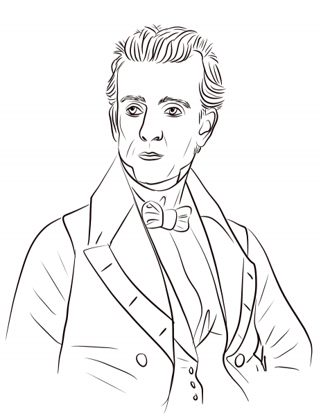 James K. Polk coloring page image
