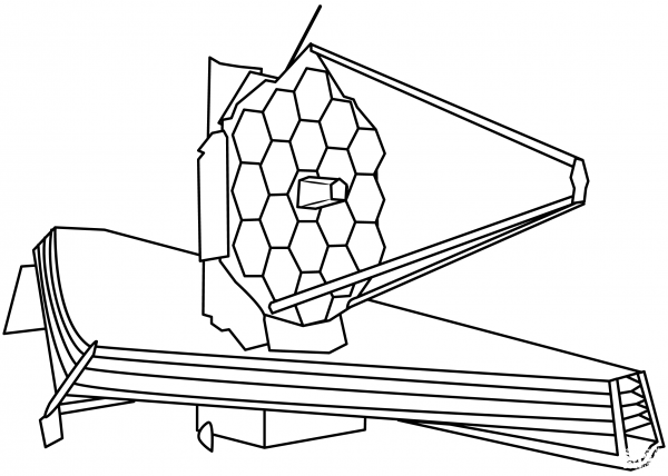 James Webb Space Telescope coloring page image