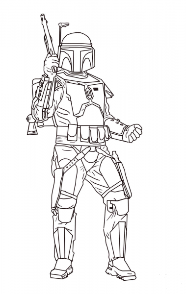 Jango Fett coloring page image