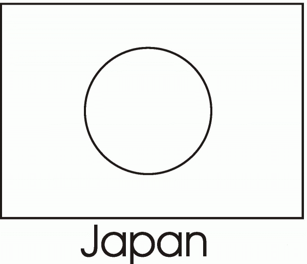 Japan Flag  coloring page image