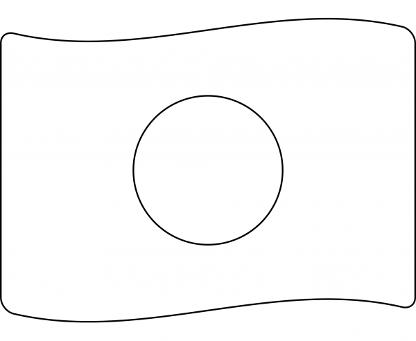 Japan Flag Emoji coloring page image
