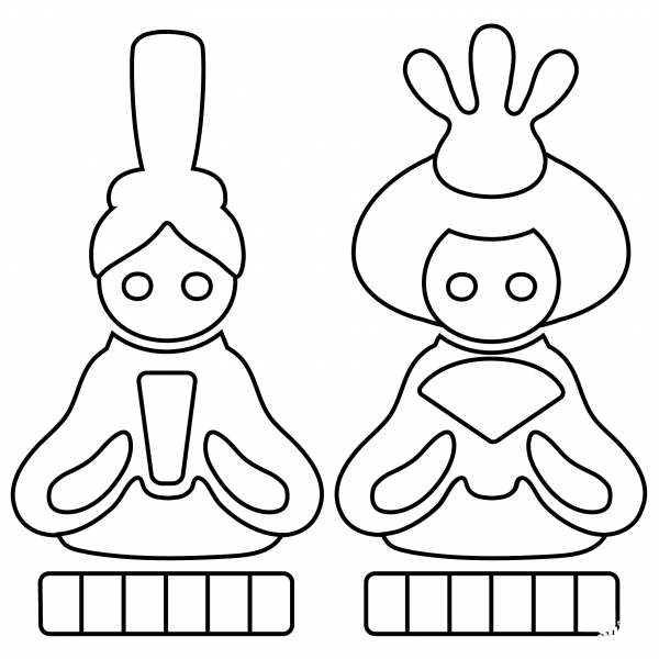Japanese Dolls Emoji coloring page image