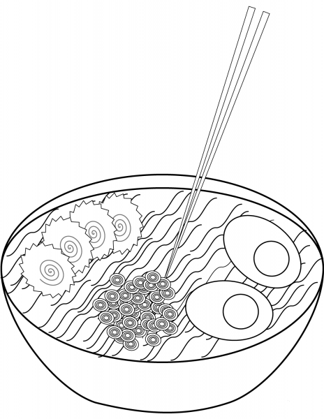 Japanese Food coloring page image