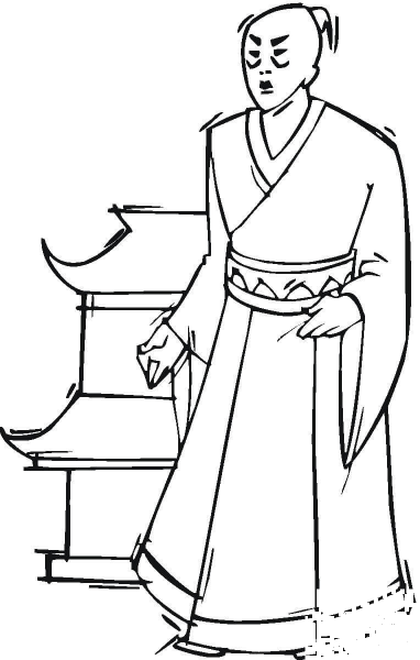 Japanese Man  coloring page image