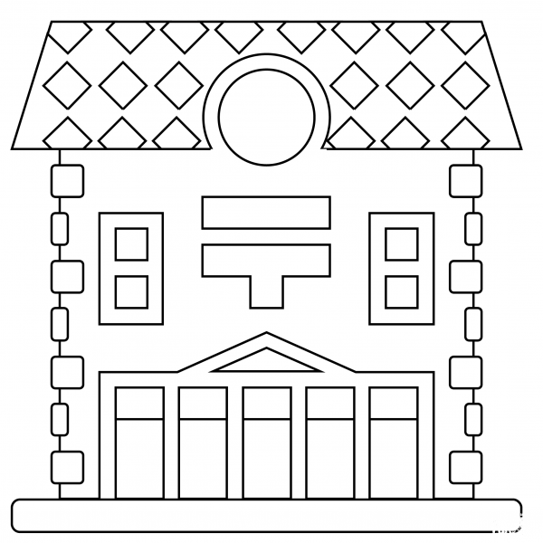 Japanese Post Office coloring page image