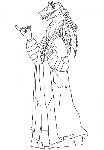Jar Jar Binks coloring page image
