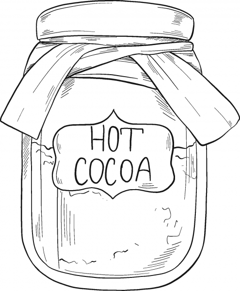 Jar with Cocoa coloring page image