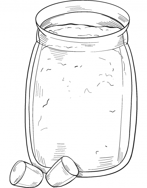 Jar with Cocoa coloring page image