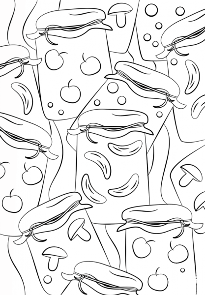 Jars Pattern coloring page image