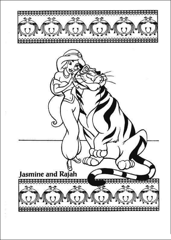 Jasmine And Rajah coloring page ColouringPages