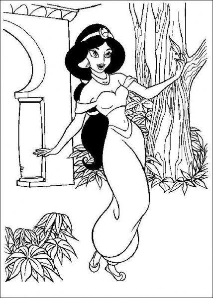 Jasmine In The Garden  coloring page image