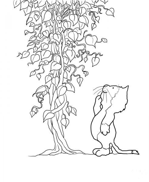 Jasper and Beanstalk coloring page image