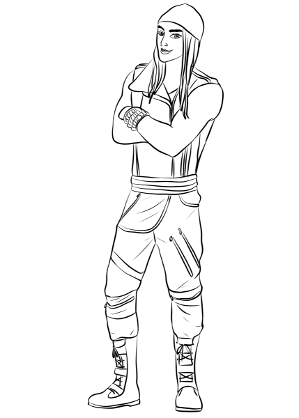 Jay from Descendants  coloring page image