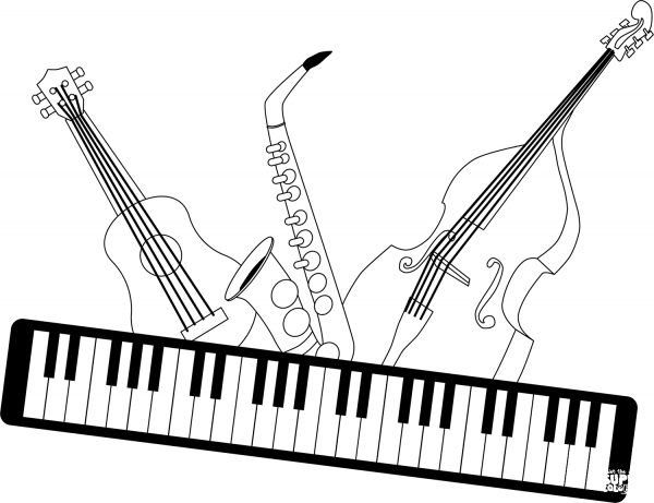 Jazz Band coloring page image