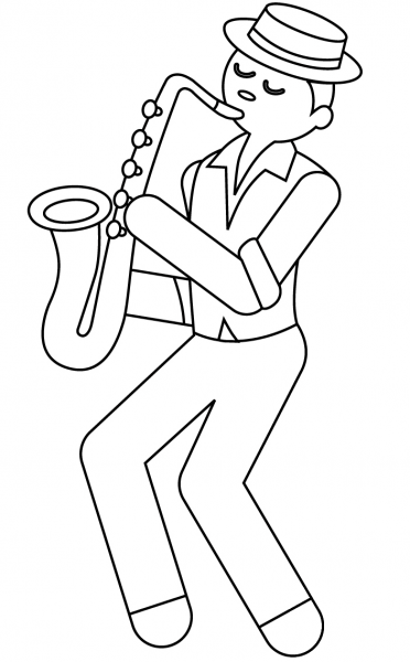 Jazz Musician coloring page image