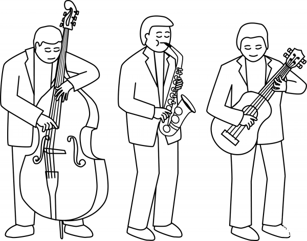 Jazz Musicians coloring page image
