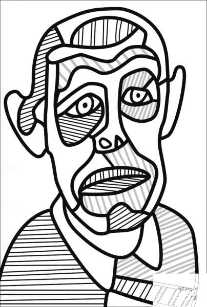 Jean Dubuffet Self Portrait coloring page image