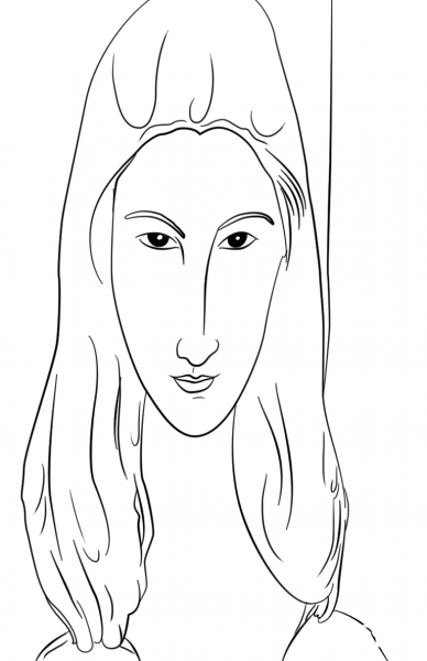 Jeanne Hebuterne by Amedeo Modigliani coloring page image
