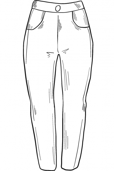 Jeans coloring page image