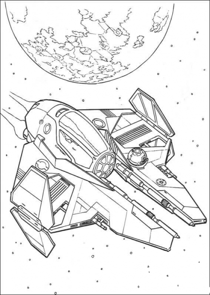 Jedi eta-2 starfighter coloring page image