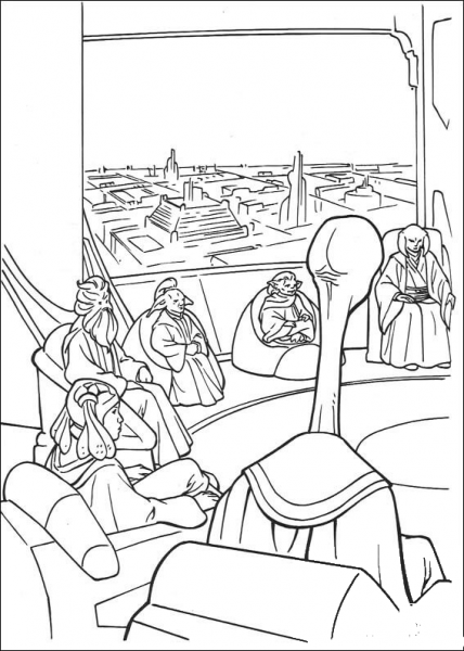 Jedi High Council coloring page image