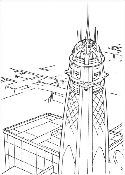 Jedi Tower coloring page image