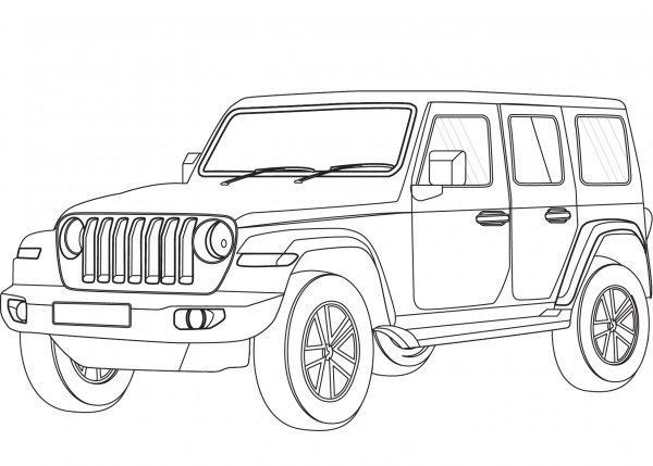 Jeep coloring page image