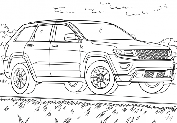 Jeep Grand Cherokee coloring page image