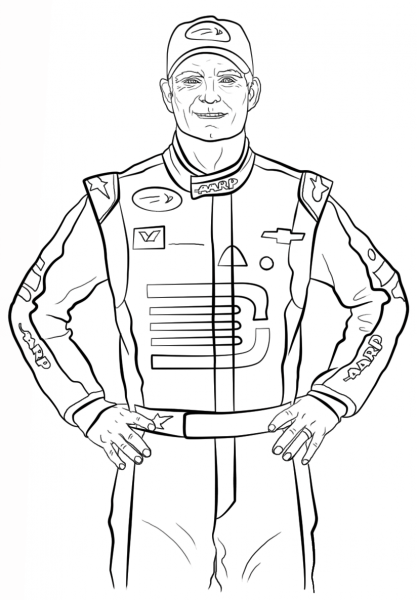 Jeff Gordon coloring page image