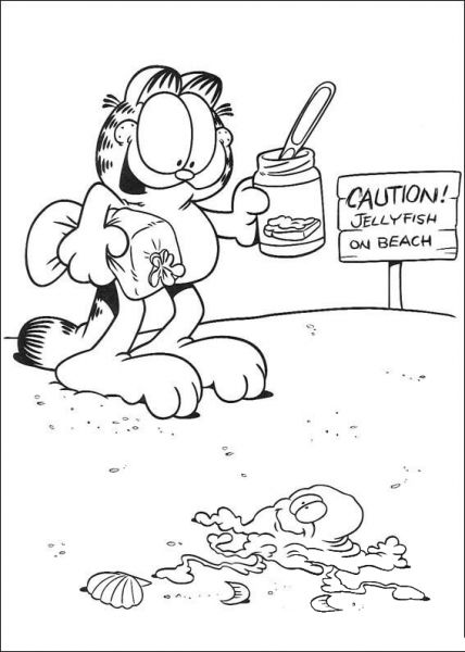 Jelly Fish On Beach  coloring page image