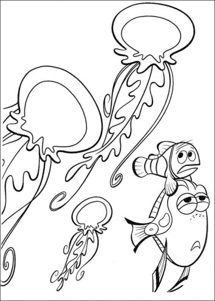 JellyFish Hurt Dory  coloring page image