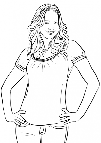 Jennifer Lawrence coloring page image