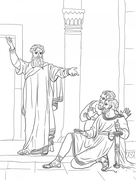 Jeremiah Warns the People coloring page image
