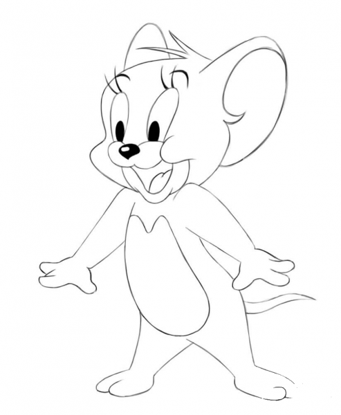 Jerry Mouse coloring page image