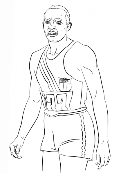 Jesse Owens coloring page image
