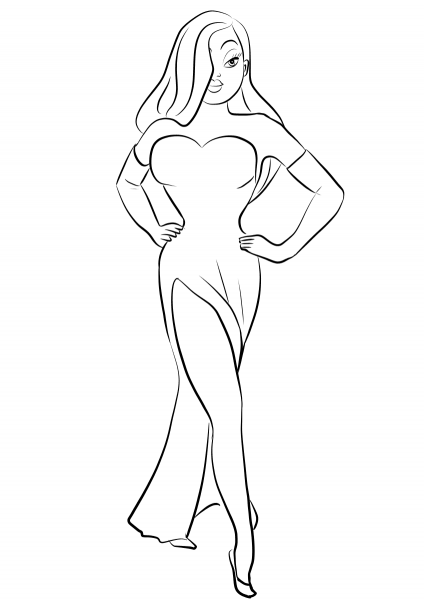 Jessica Rabbit coloring page image