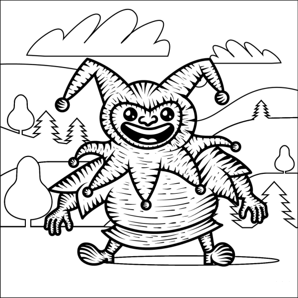 Jester coloring page image