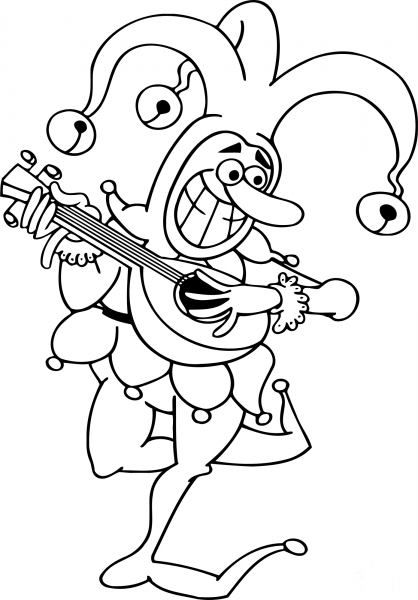 Jester Outline coloring page image