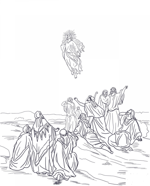 Jesus Ascension Into Heaven coloring page image