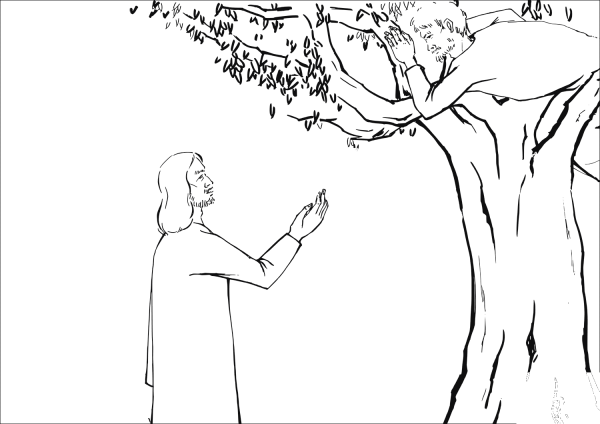 Jesus Asked Zacchaeus to Come Down coloring page image