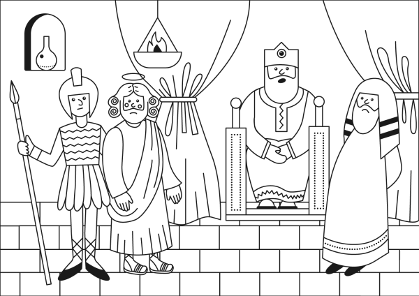 Jesus Before Herod coloring page image