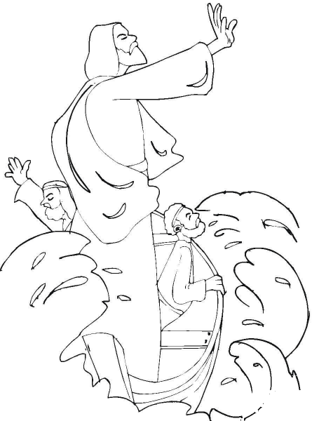 Jesus Calms the Storm  coloring page image