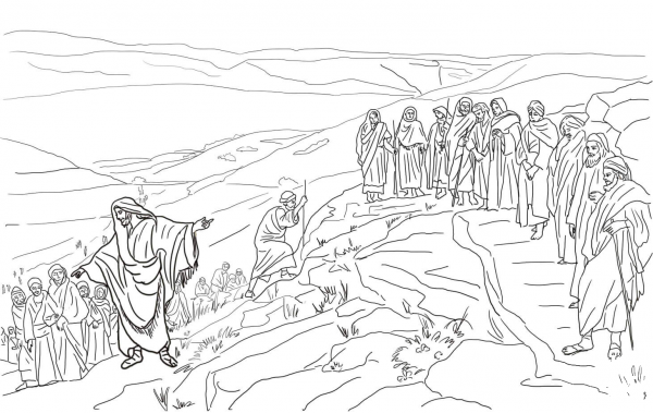 Jesus Chooses Twelve Disciples coloring page image