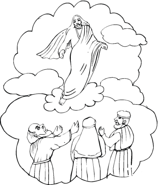 Jesus Christ Ascension coloring page image