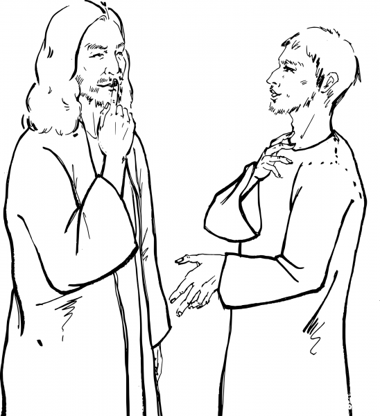 Jesus Commanded Healed Man Not to Tell Anyone coloring page image