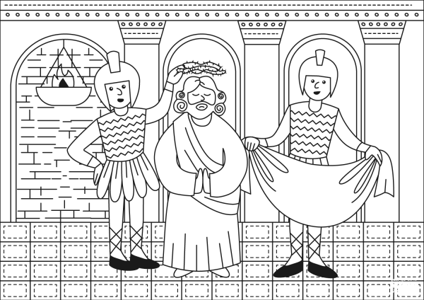 Jesus Crowned with Thorns coloring page image