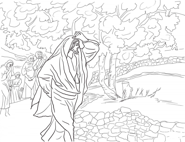 Jesus Curses the Fig Tree coloring page image