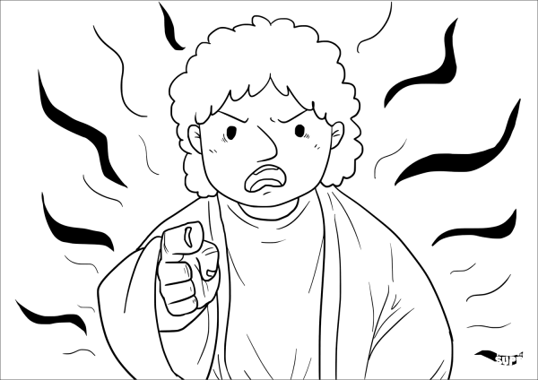 Jesus Drives Out an Impure Spirit (Mark 1:21-28) coloring page image