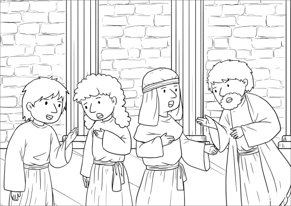 Jesus Drives Out an Impure Spirit (Mark 1:21-28) coloring page image